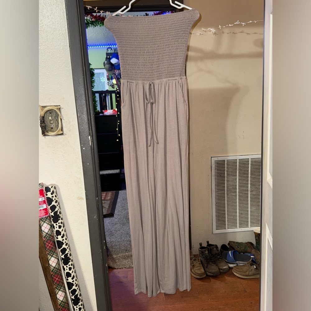 Zenana Outfitters Tan Jumpsuit